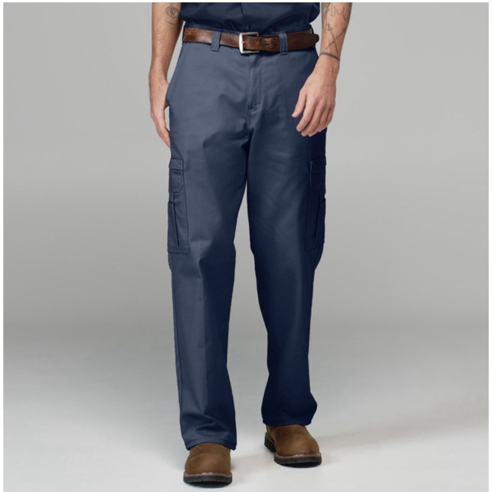 NWT Dickies Men's Industrial Cotton Cargo Pants 34/39U Navy Work